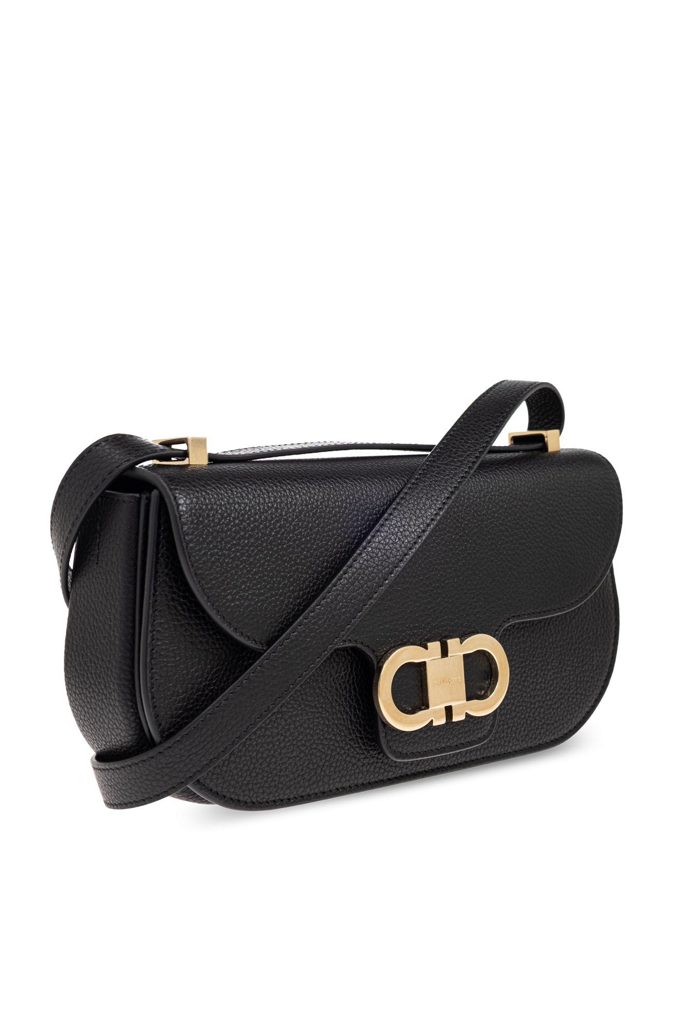 ショルダーバッグ・ポシェット SALVATORE FERRAGAMO BLACK LEATHER CROSSBODY BAG FERRAGAMO】CROSSBODY BAG (FERRAGAMO/ショルダーバッグ